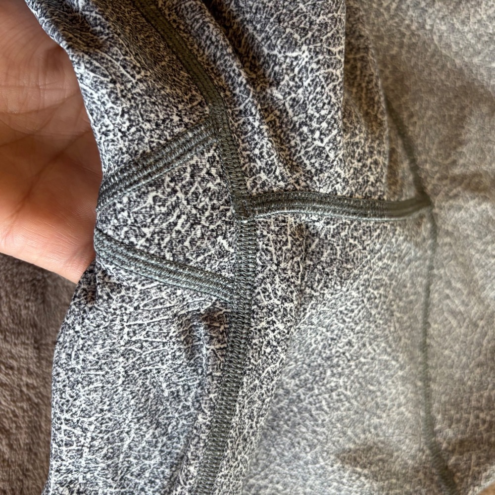Lululemon Wunder Under High-Rise Crop 21 Grey White Crackle Print Leggings  4 - Picture 6 of 7